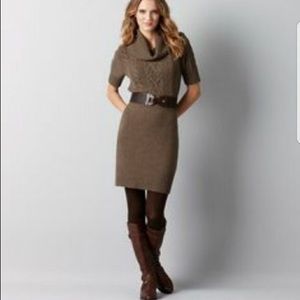 LOFT | Cable Cowl Neck Sweater Dress Size MP